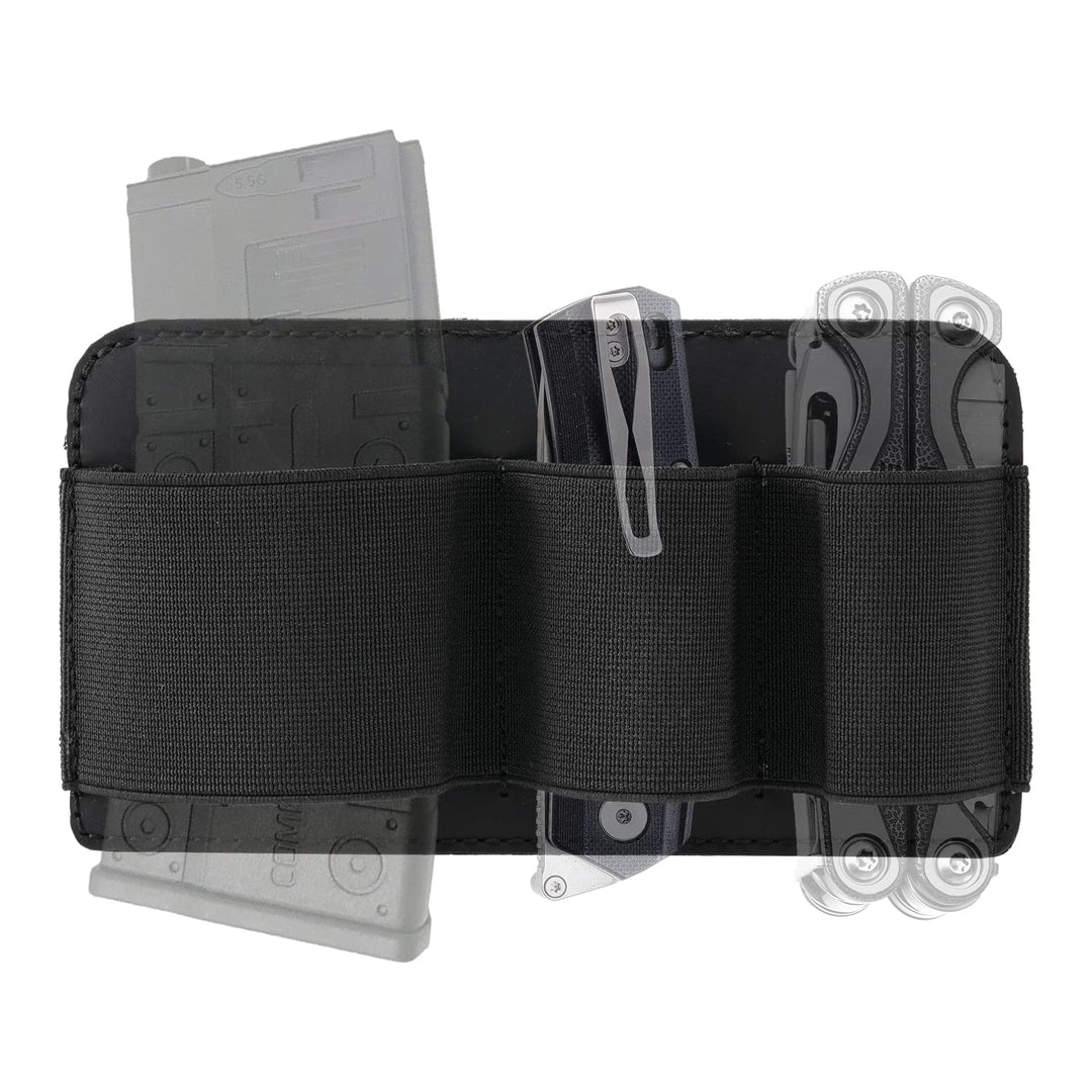 VIPERADE PL6 EDC Elastischer Organizer Patch mit Haken, seitlicher Leder EDC Halter Patch für Taktis