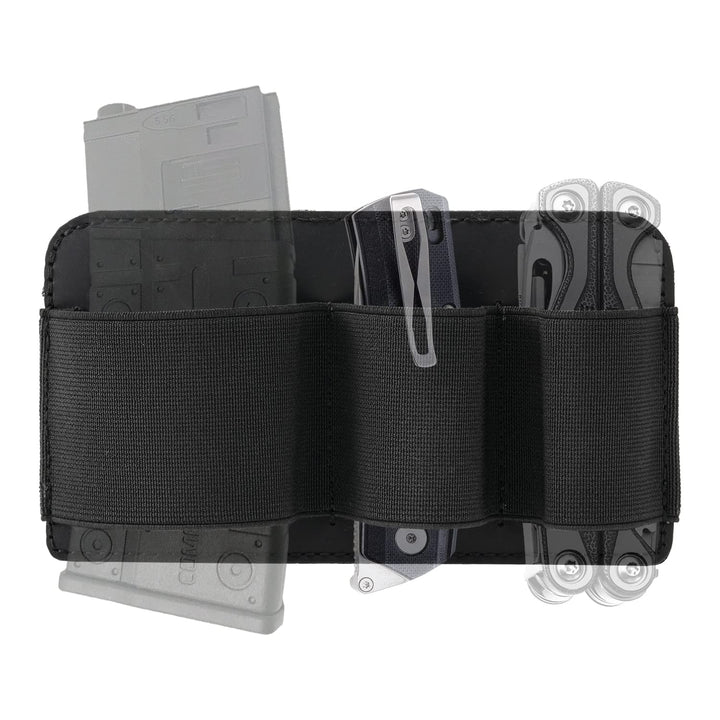 VIPERADE PL6 EDC Elastischer Organizer Patch mit Haken, seitlicher Leder EDC Halter Patch für Taktis