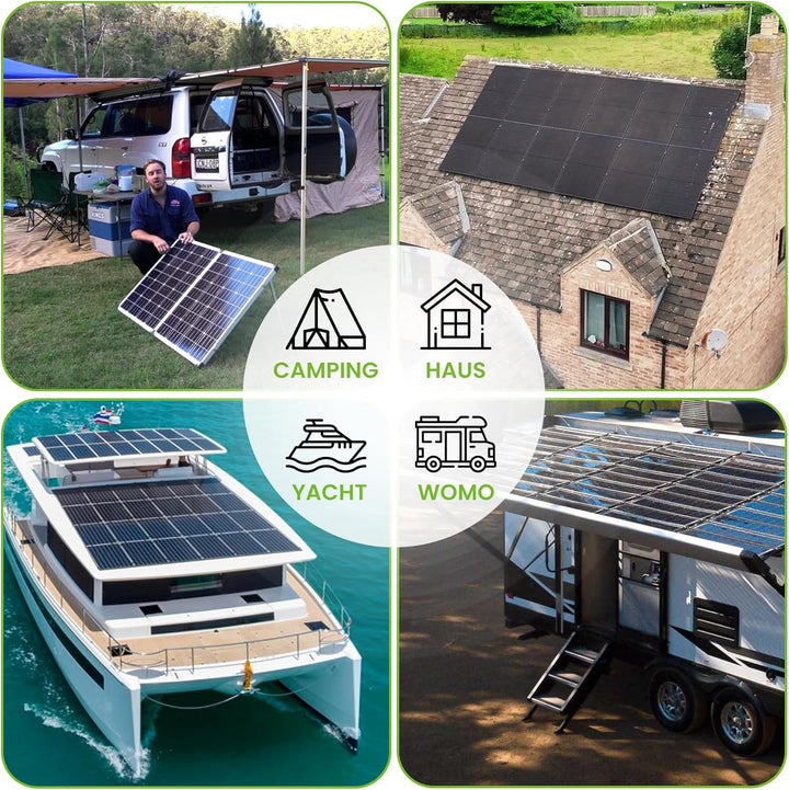 Offgridtec 200W Mono Solarpanel 30V Black Frame V2 200W 30V Schwarz, 200W 30V Schwarz