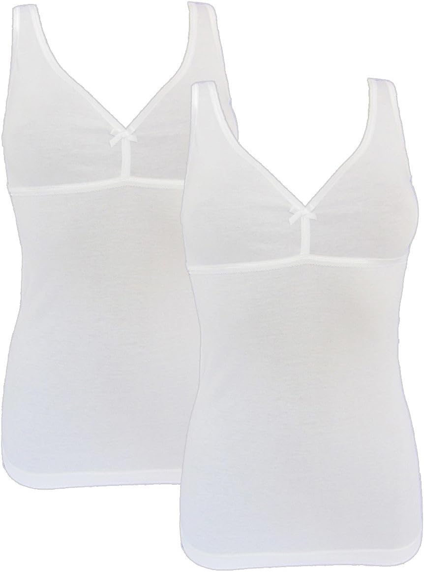 HERMKO 175803860 2er Pack Damen BH-Hemd 2er Pack (Weitere Farben) 4XL Weiss, 4XL Weiss