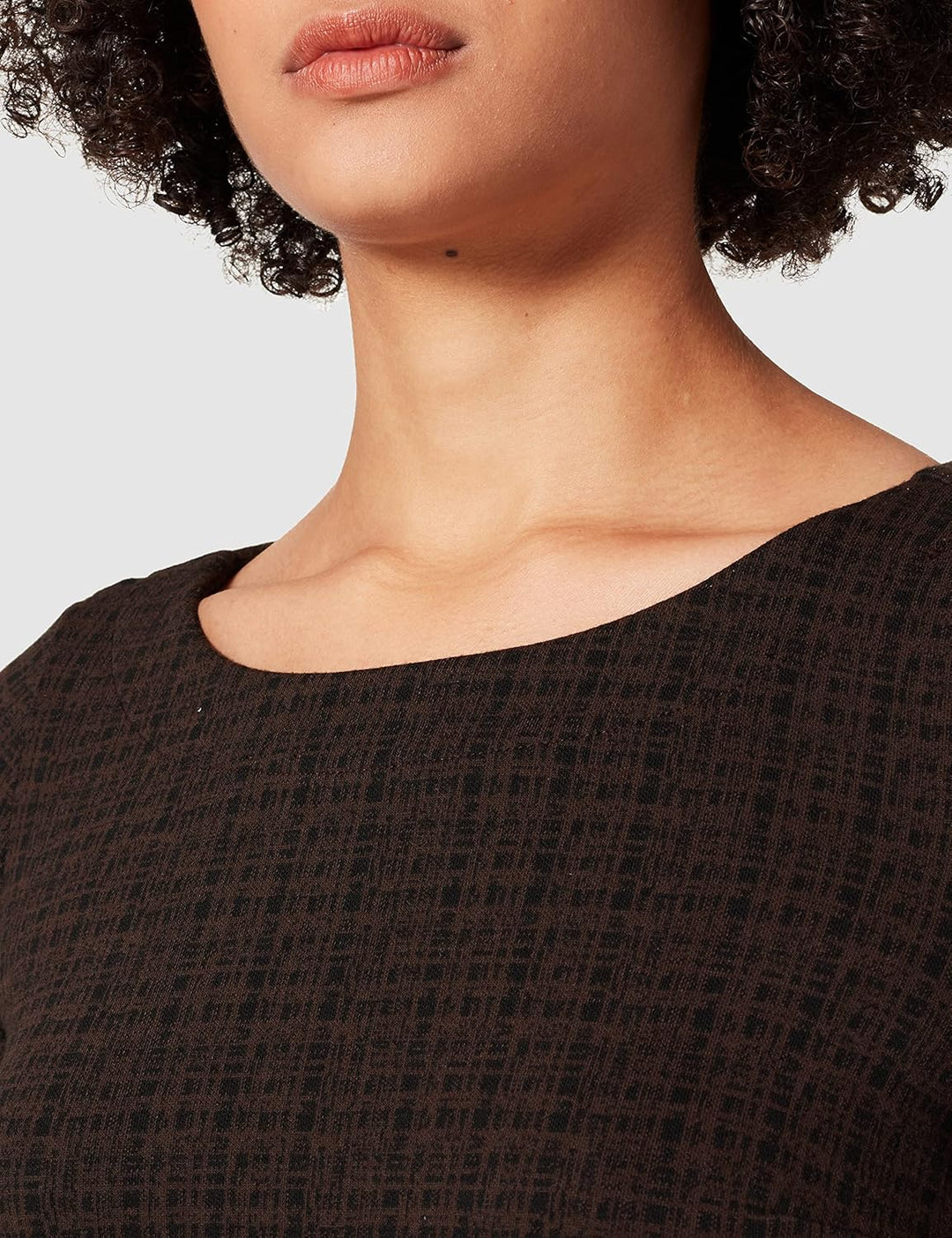 TOM TAILOR Damen Print Kleid 32 28385 - Black Brown Structure Check, 32 28385 - Black Brown Structur