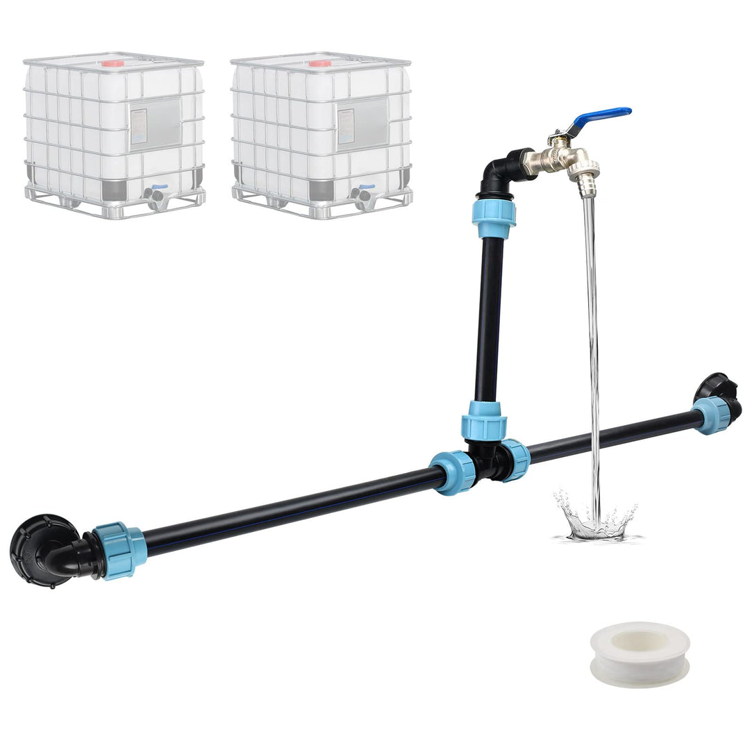 STEEIRO IBC Schwanenhals 3/4" Auslaufhahn,IBC Adapter Tank Ventil Auslaufhahn Wasserhahn für Regenwa