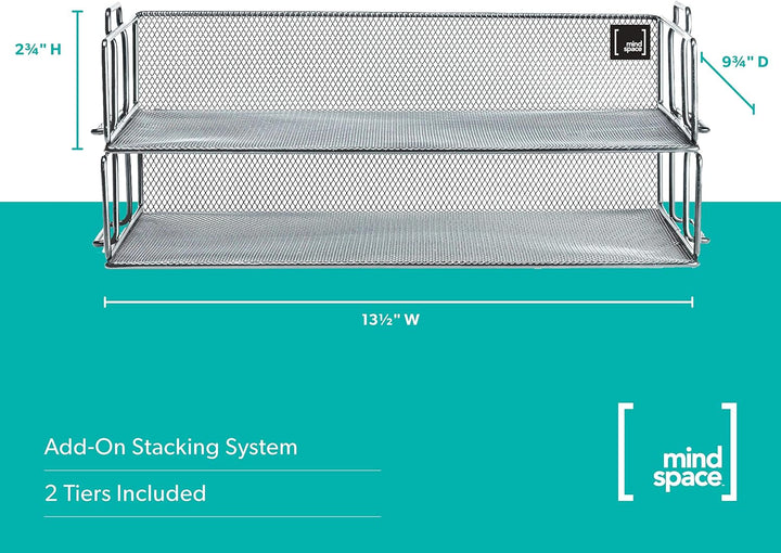Mindspace 2 Ebenen stapelbar Brief Fach Stifthalter Silber, Silber