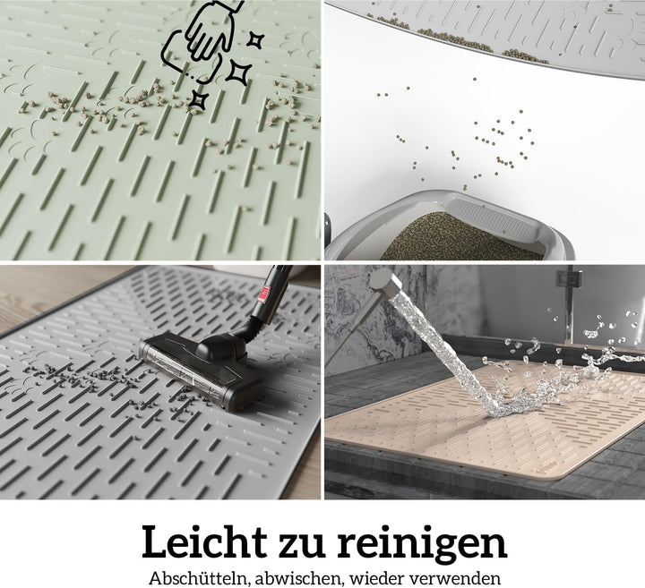 OHMO Katzenklo Matte aus Premium-Silikon 60 x 40 cm, wasserdicht und BPA-frei Katzentoilettenmatte,