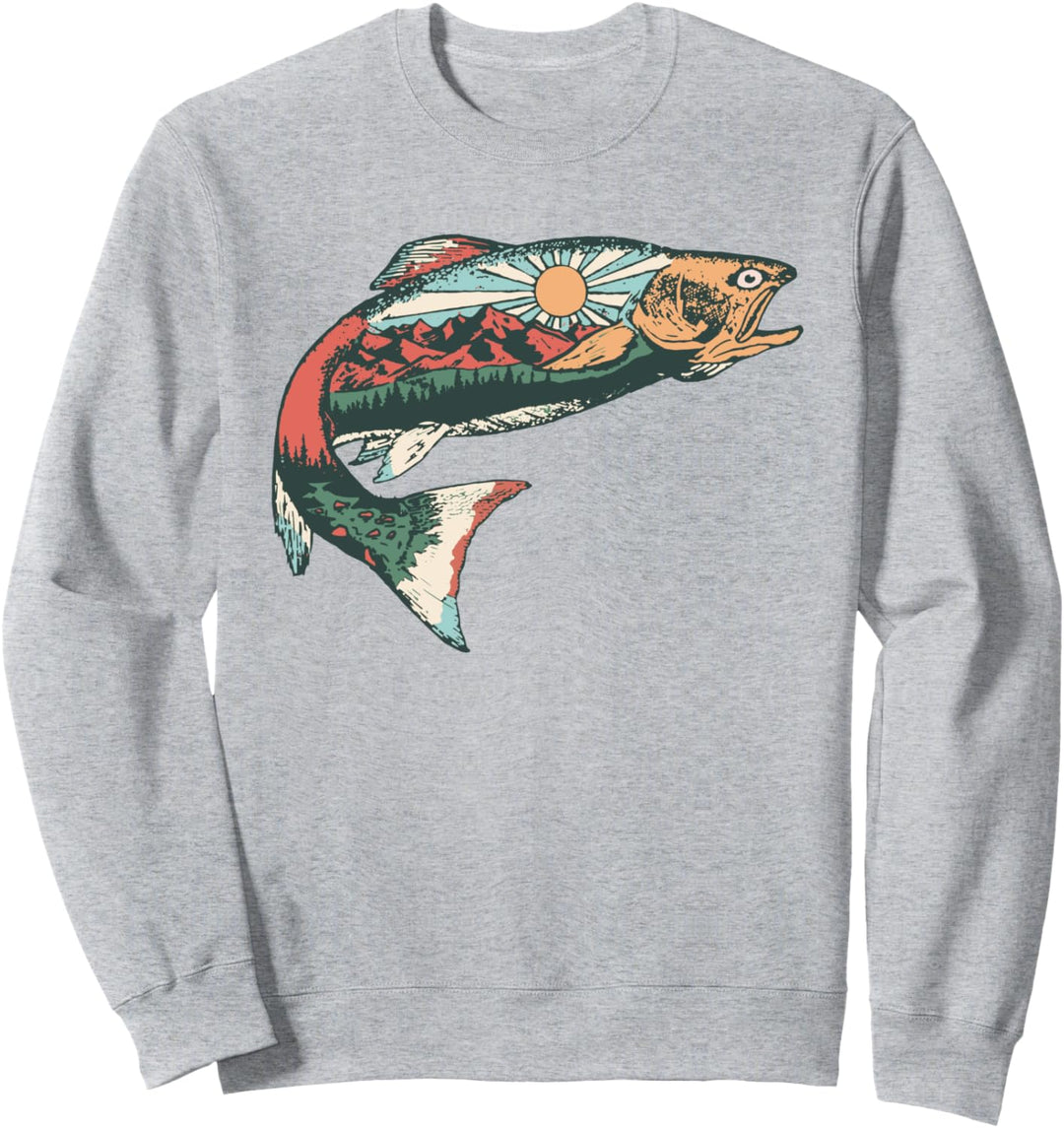 Trout Outdoor Illustration Series - Green Desert Sweatshirt