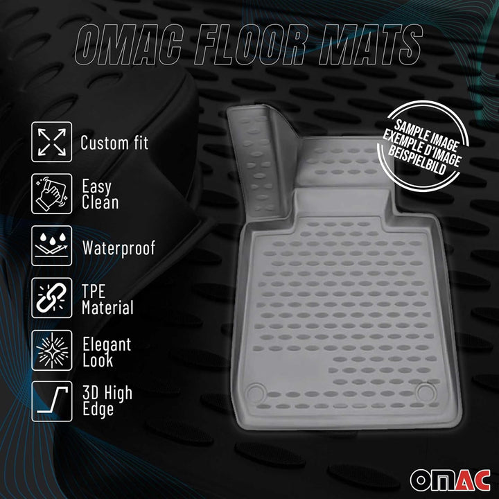 OMAC Gummimatten Fussmatten kompatibel mit VW Touareg 2002-2010 TPE Automatten Grau 4X Fussmatten /