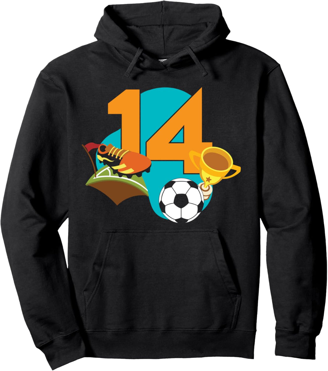 14. Geburtstag 14 Jahre Kindergeburtstag Fussball Geschenk Pullover Hoodie