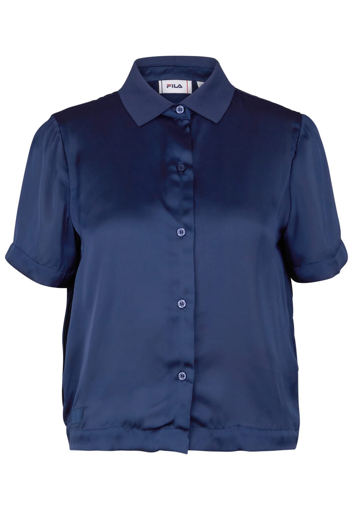 FILA Damen Timisoara with Pleated Back T-Shirt S Medieval Blue, S Medieval Blue