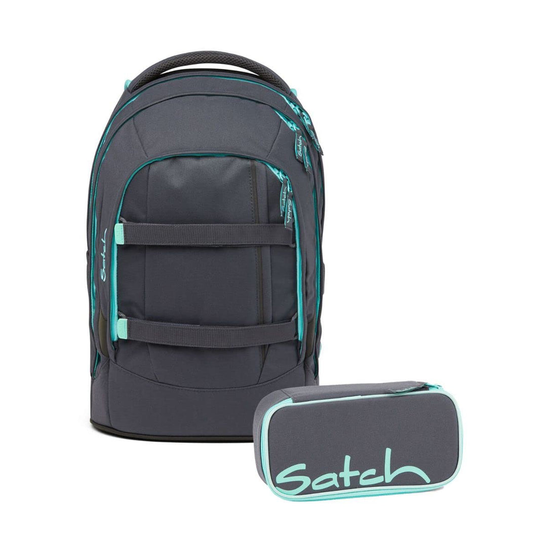 satch Pack Schulrucksack Set 2tlg. inkl. Schlamperbox Mint Phantom, Mint Phantom