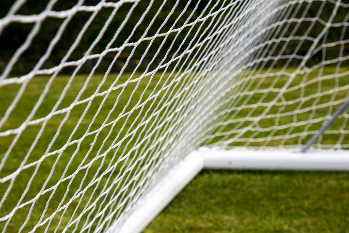 Fussballnetz Clubs 7.32 x 2.44 x 0.8 x 1.5 m - 4mm - Extrem robust - Weiss