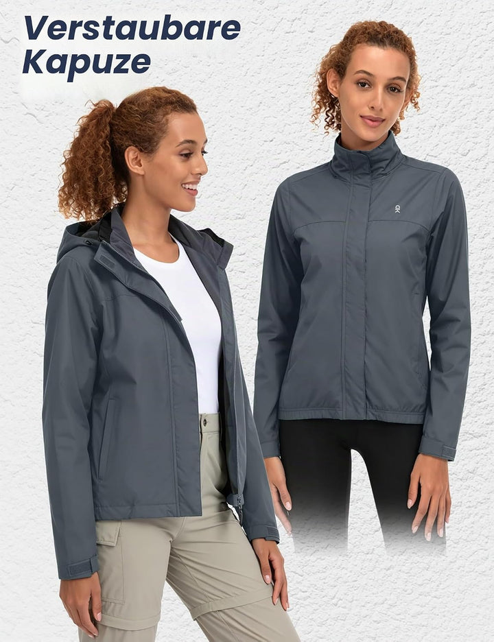 Little Donkey Andy Damen wasserdichte Regenjacke Leichte atmungsaktivem Regenjacke für Outdoor-Windb