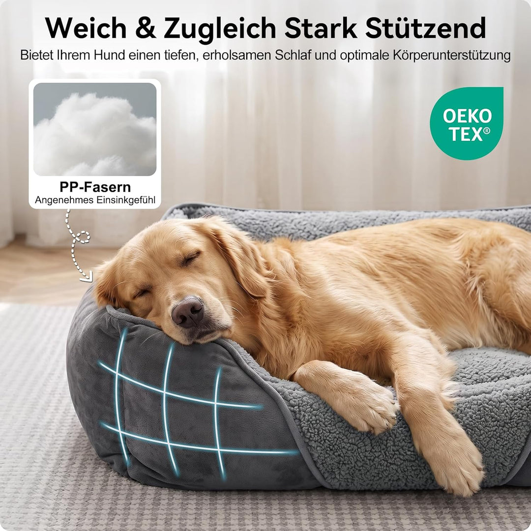 FURTIME Hundebett Mittelgrosse Hunde, Hundebett Waschbar Flauschig Hundekorb, Rutschfestes Hundekörb