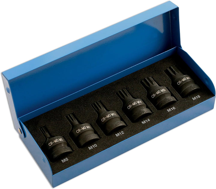 Laser 4939 4939 Schlagschraubendreher-Einsätze für Vielzahn-Schrauben, 6 Stück