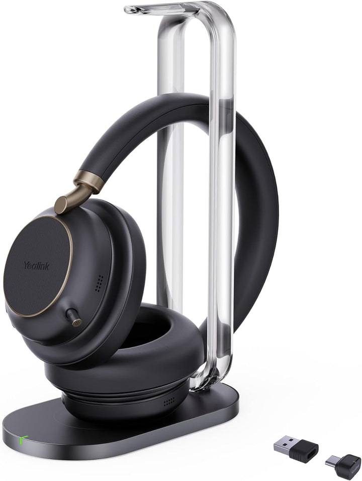 Yealink BH 76 Plus Teams Headset inkl. Ladeständer – Bluetooth, ANC, 40h Akkulaufzeit, USB-C/A, Schw