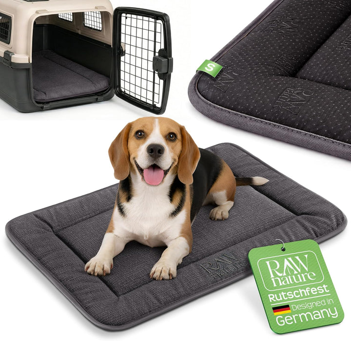 RAW Nature Hundematte KIVO S – 60x45x3 cm Alpengrau, rutschfeste Hundeliegematte aus Cord, waschbar,