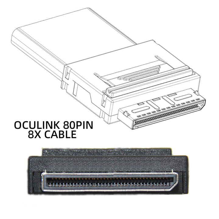 cablecc 50cm OCuLink PCIe PCI-Express SFF-8611 8x 8-Lane auf Dual SFF-8643 HD 4x SSD Daten Aktiv Kab