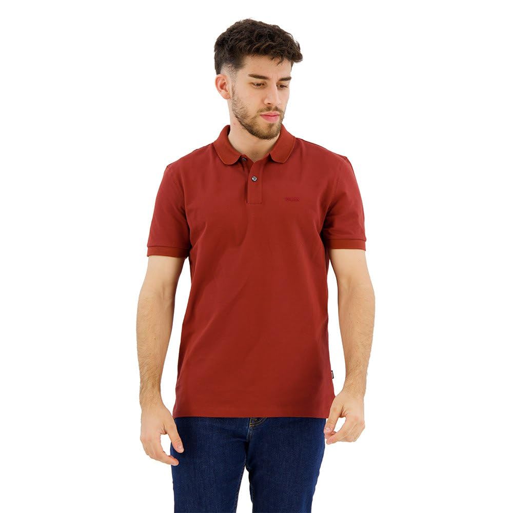 BOSS Herren Pallas Pallas Poloshirt aus Bio-Baumwolle mit Logo-Stickerei S Braun248, S Braun248
