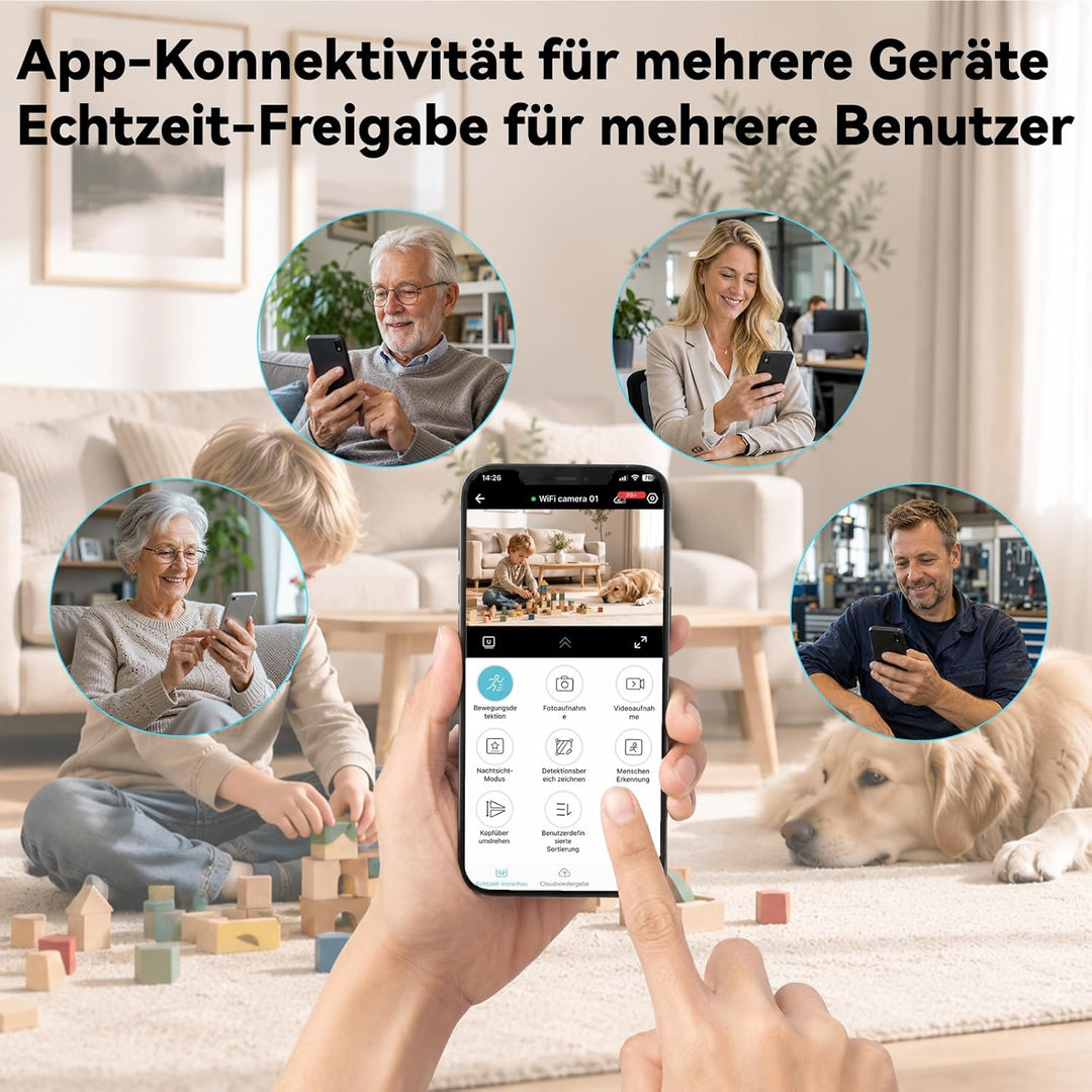 Mini Camera, Live Übertragung Handy APP Für WiFi Überwachungskamera Innen, mit Akku Sicherheitskamer