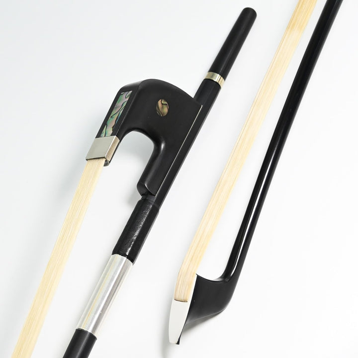 Deutscher Bassbogen Karbonbogen Carbon Bow aufrecht Kontrabassbogen natürliches mongolisches Rosshaa