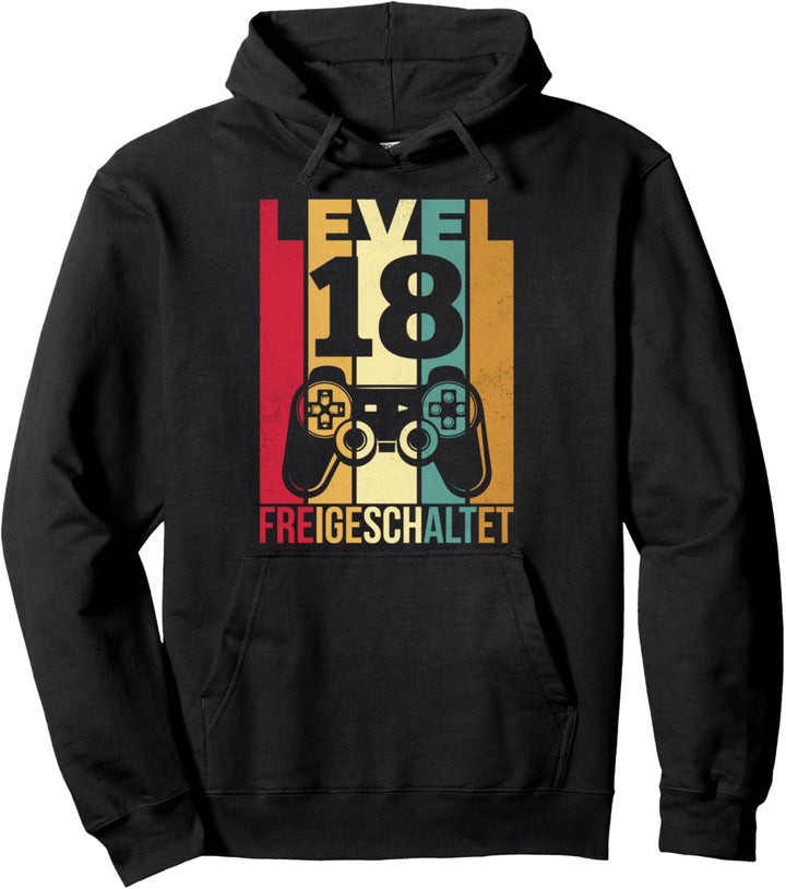 Level 18ter Geburtstag Junge Gamer Jungen 18er 18 Geburtstag Pullover Hoodie