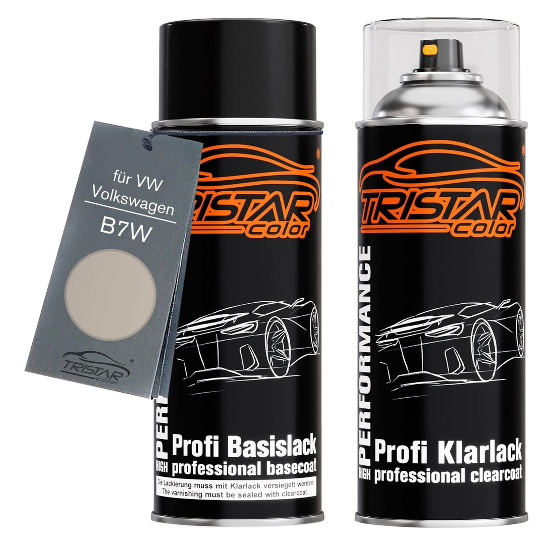 TRISTARcolor Autolack Spraydosen Set für VW/Volkswagen B7W Tungsten Silver Metallic/Yungsten Silver