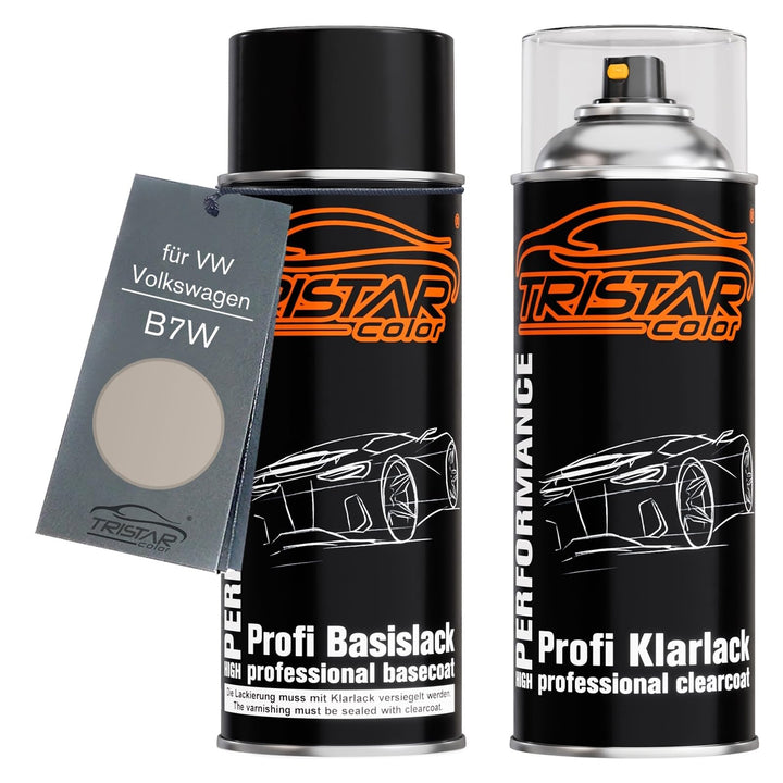 TRISTARcolor Autolack Spraydosen Set für VW/Volkswagen B7W Tungsten Silver Metallic/Yungsten Silver