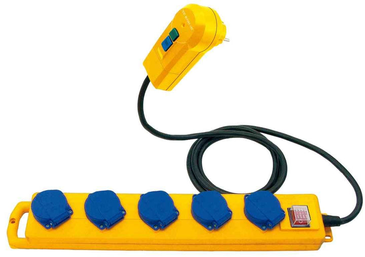 Brennenstuhl Super-Solid SL 544 D FI IP44 Steckdosenverteiler Baustelleneinsatz und Outdoor 5-fach 5
