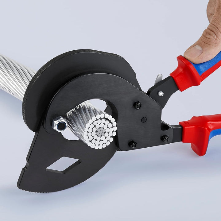 Knipex ACSR Freileitungsschneider (Ratschenprinzip) für Freileitungsseile mit Stahlkern brüniert, mi