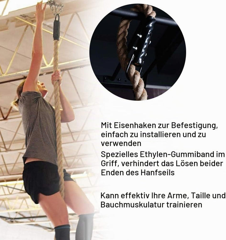 Alomejor Kletterseile Im Fitnessstudio, 3M 38MM Arm Power Trainingsseil Stärken Sie das Muskel Power