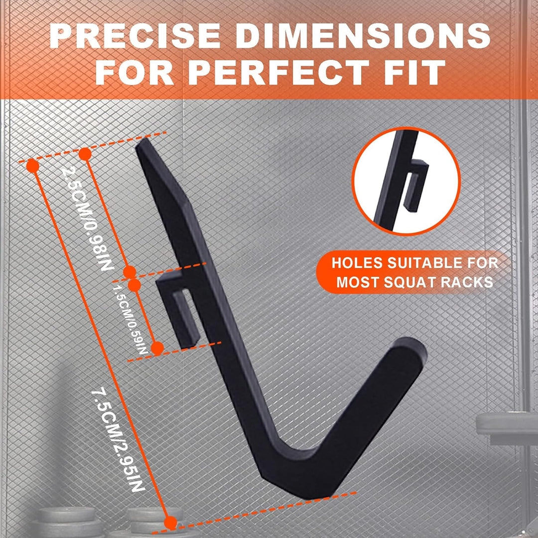 J Bryant Squat Rack Haken für 5/8" &amp; 1" Löcher, Pulverbeschichtete Stahl-Halterung mit Distanzstück,