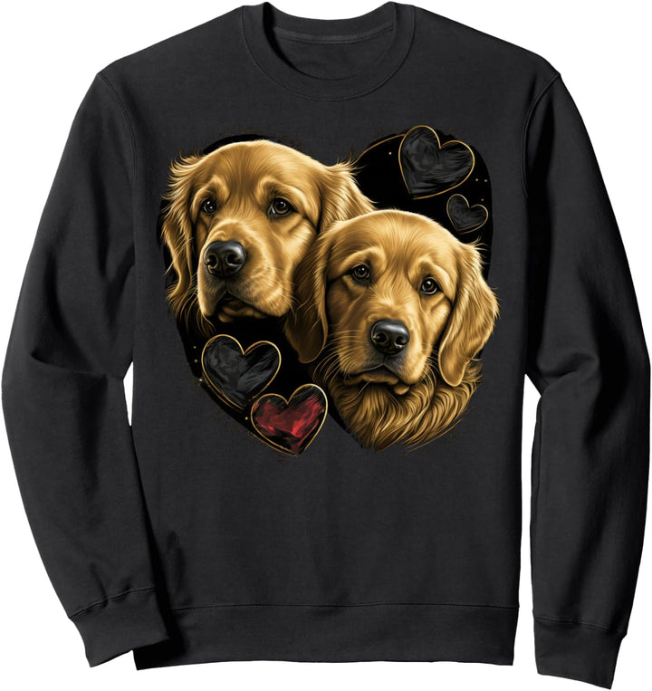 Two Goldie Dogs Valentinstag Liebespaar Golden Retriever Sweatshirt