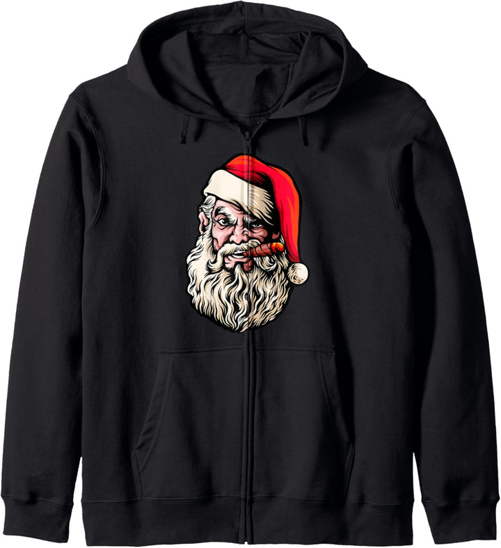 Santa Beard Zigarren Lustige Rauchpause Weihnachten Kapuzenjacke