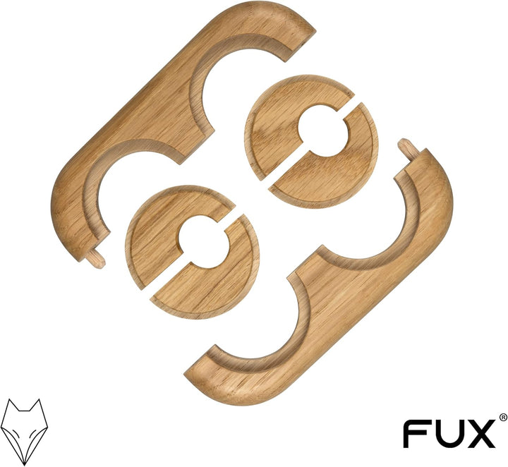 FUX Doppel Heizungsrohr Rosette, Rohrabstand variabel, 15mm - 22mm, Rohrabdeckung, Abdeckrosetten, V