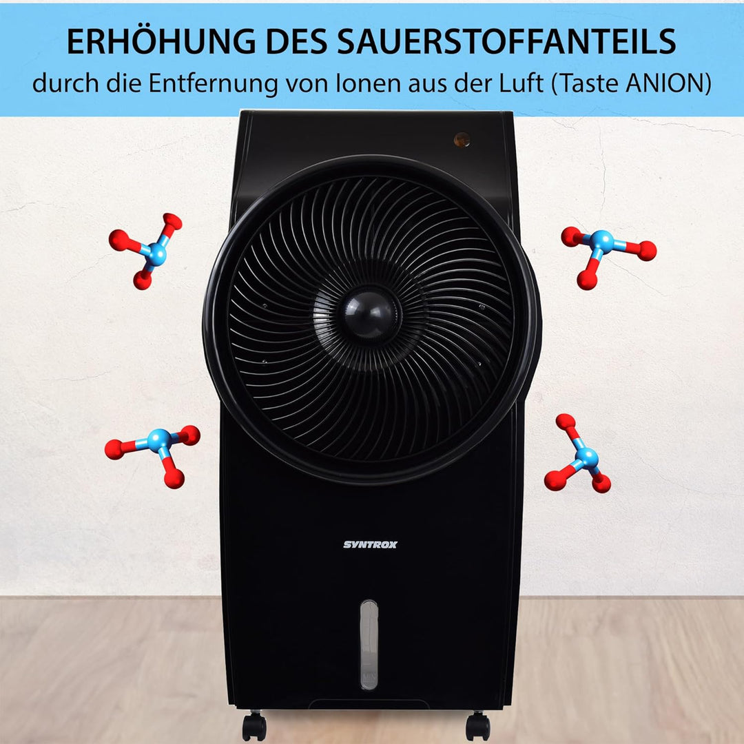Syntrox Germany 4 in 1 Luftkühler Luftbefeuchter Lufterfrischer und Ventilator AC-95W-B 8L Blowy Rem