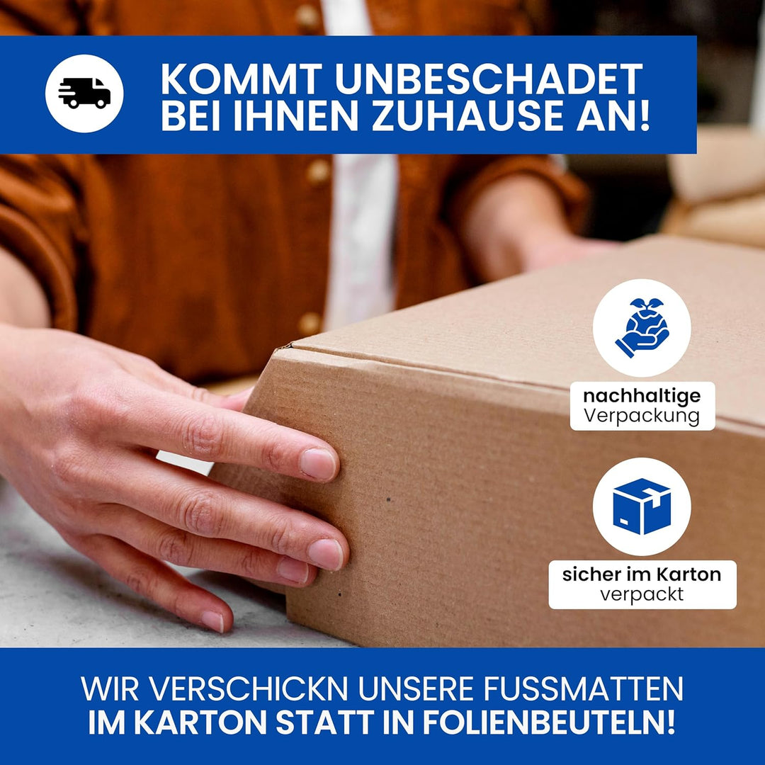 Hochwertige Fussmatte Anthrazit Schwarz 80x120cm gross für Innen & Aussen - Schmutzfangmatte rutschf