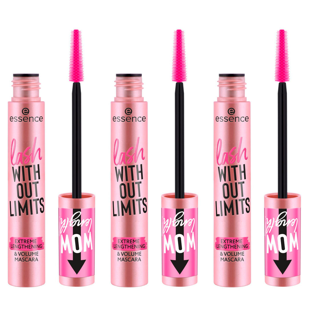 essence lash WITHOUT LIMITS EXTREME LENGTHENING & VOLUME MASCARA, Nr. 01, Schwarz, langanhaltend, vo