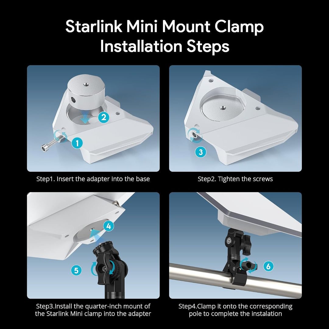 Starlink Mini Halterung Stativadapter für Starlink Mini &amp; Mini X | Aluminium Starlink Rohr Adapter,