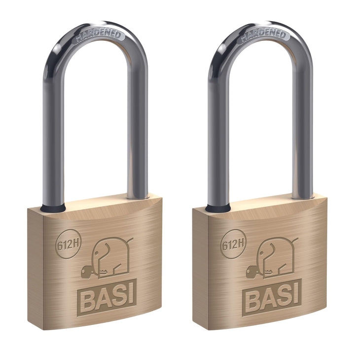 BASI | Vorhangschloss 2er Set | extra hoher Bügel 63 mm | Wasserstopp | gleichschliessend | massives