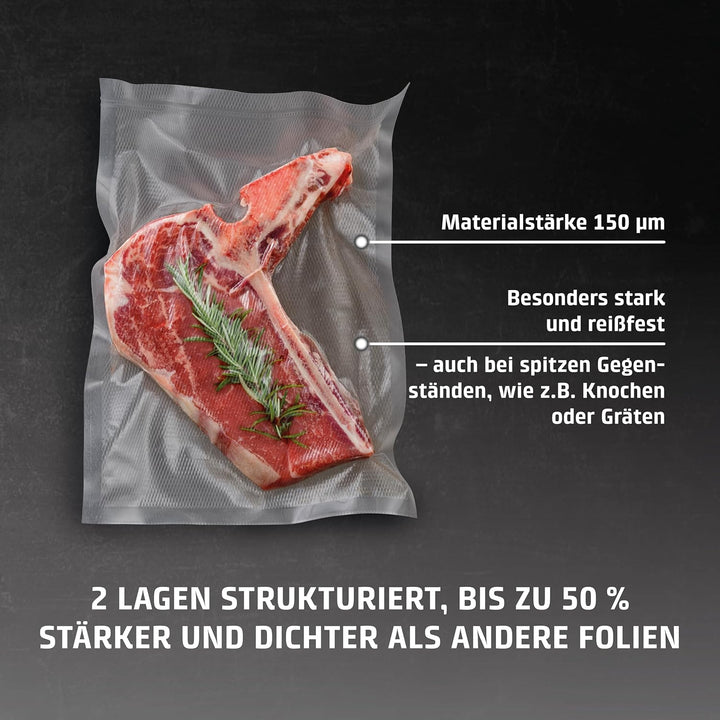 CASO 6 Sterne Profi-Folienbeutel 30 x 40 cm, 50 Beutel, für alle Vakuumierer, SousVide-geeignet, wie