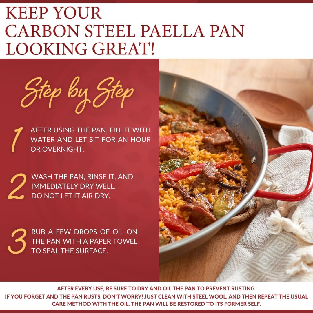 Garcima Paella Pfanne Stahl poliert, grau, 45 cm, 1 Stück Large, Large