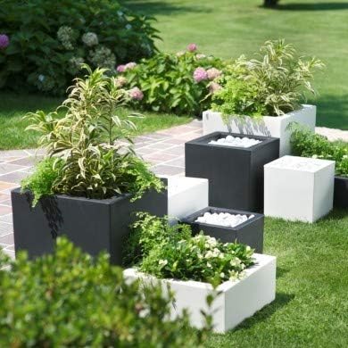 TERAPLAST Blumentopf Schio Cubo 25 cm Made in Italy recyclebar 25 cm Anthrazit, 25 cm Anthrazit