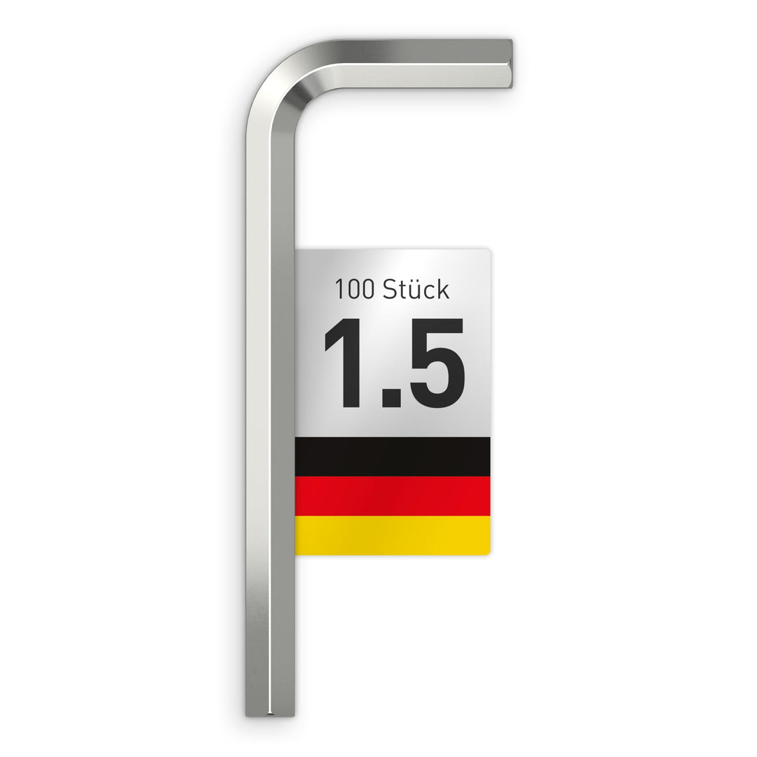 INBUS® Winkelschraubendreher 1.5mm, 100 Stück | Das Original. Made in Germany. (ID: 73431) 1.5 mm (1