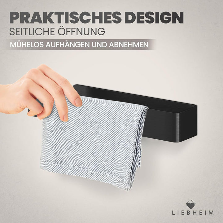 LIEBHEIM Handtuchhalter ohne Bohren - 3M Montage Klebeband & extra grosse Klebefläche - Handtuchstan