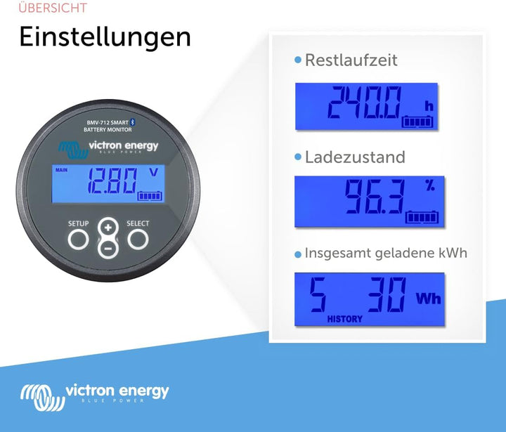 Victron Energy BMV-712 Smart Batterie Monitor (Grau) BMV 712 Smart - Bluetooth, BMV 712 Smart - Blue