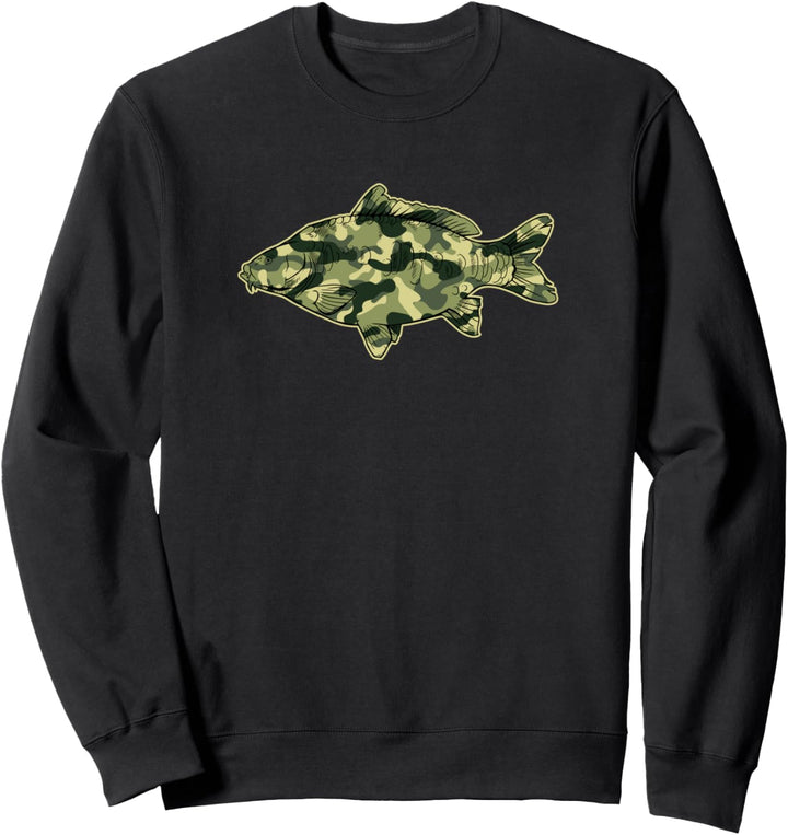 Karpfenangeln Motiv Flecktarn Angler Karpfenangler Karpfen Sweatshirt