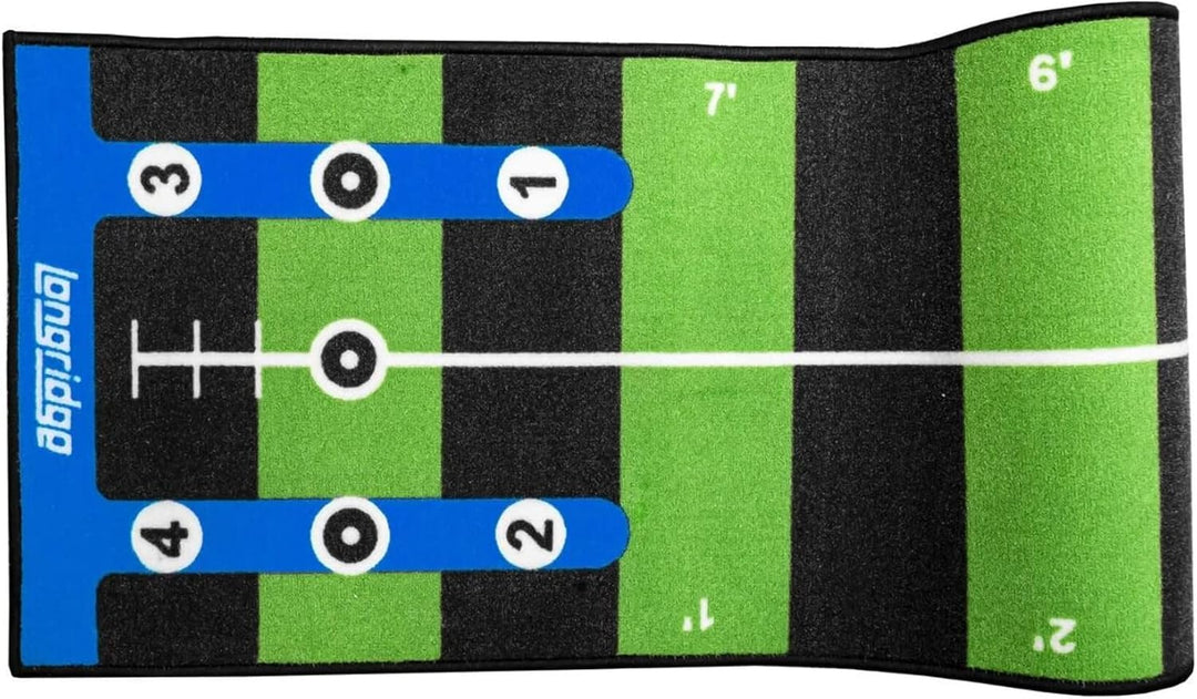 LONGRIDGE Golf Pro Puttingmatte 3 m, Grün/Schwarz