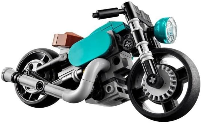 LEGO Creator 3in1 Oldtimer Motorrad Set, klassisches Motorrad-Spielzeug vom Strassenmotorrad zum Dra