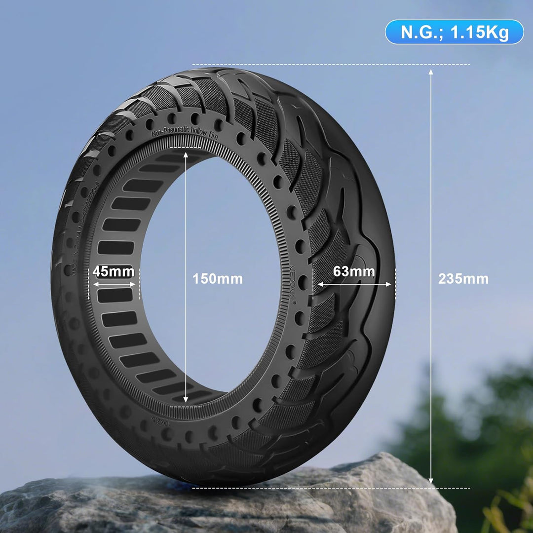 VOLOHAS 60/70-6,5 Vollgummireifen 10 * 2,5 Solide Reifen für Segway Ninebot Max G30/Max G30D/Max G30
