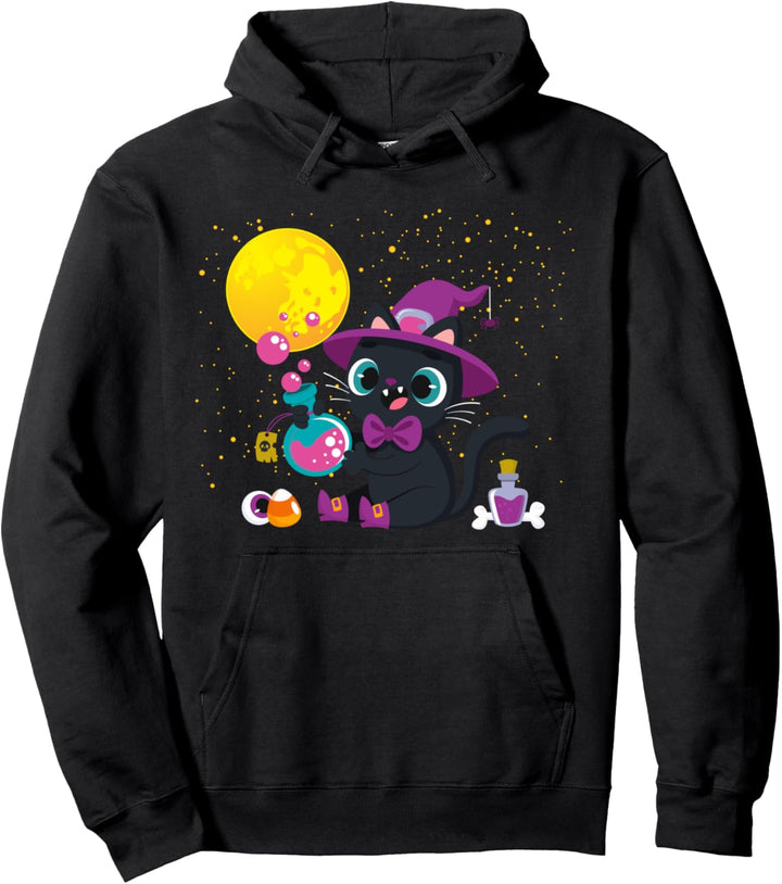 Hexe Katze Halloween Kürbis Geist Kinder Halloween Pullover Hoodie