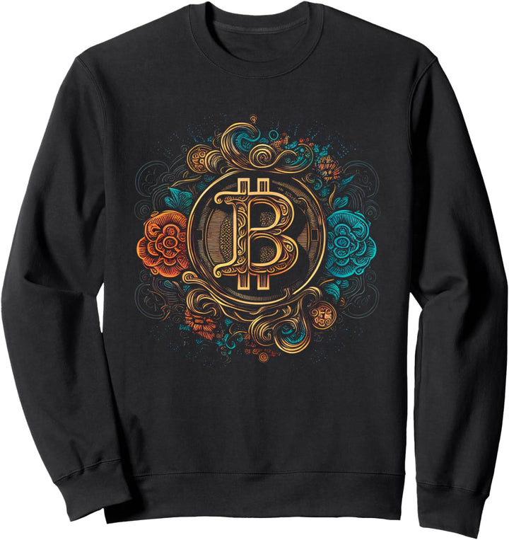Bitcoin-Shirt mit Blumenmuster, süsses Krypto-BTC-Logo, Kryptowährung Sweatshirt